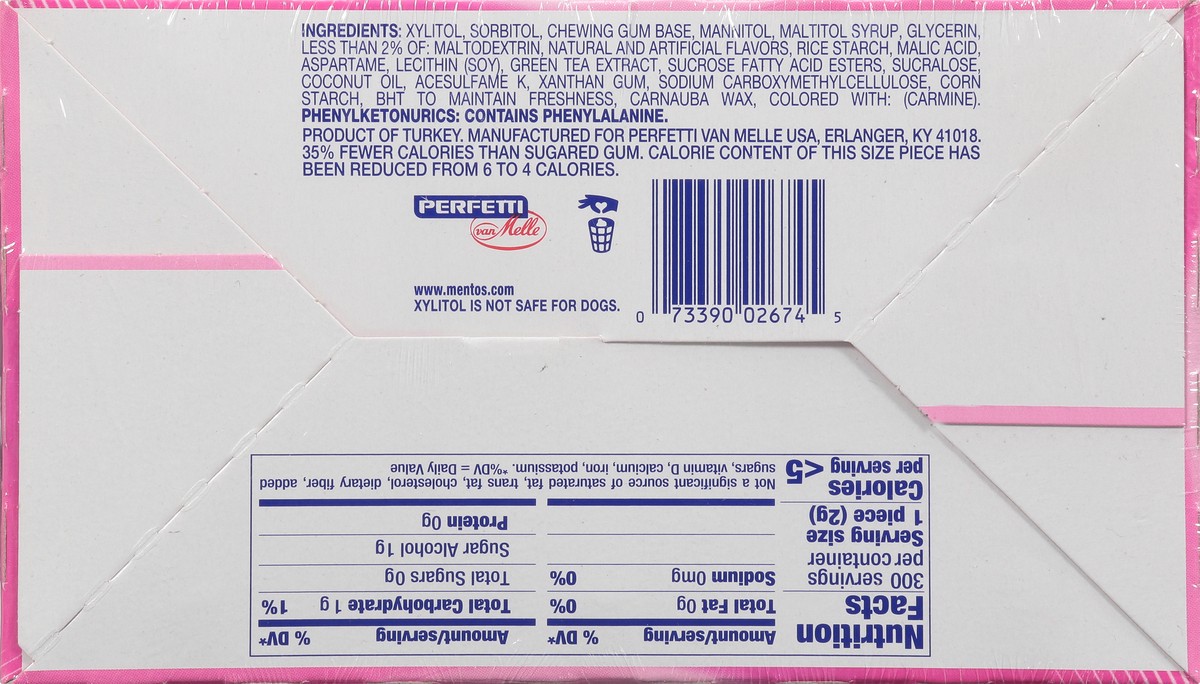 slide 7 of 9, Mentos Pure Fresh Sugarfree Bubble Fresh Gum 50 Pieces, 50 ct