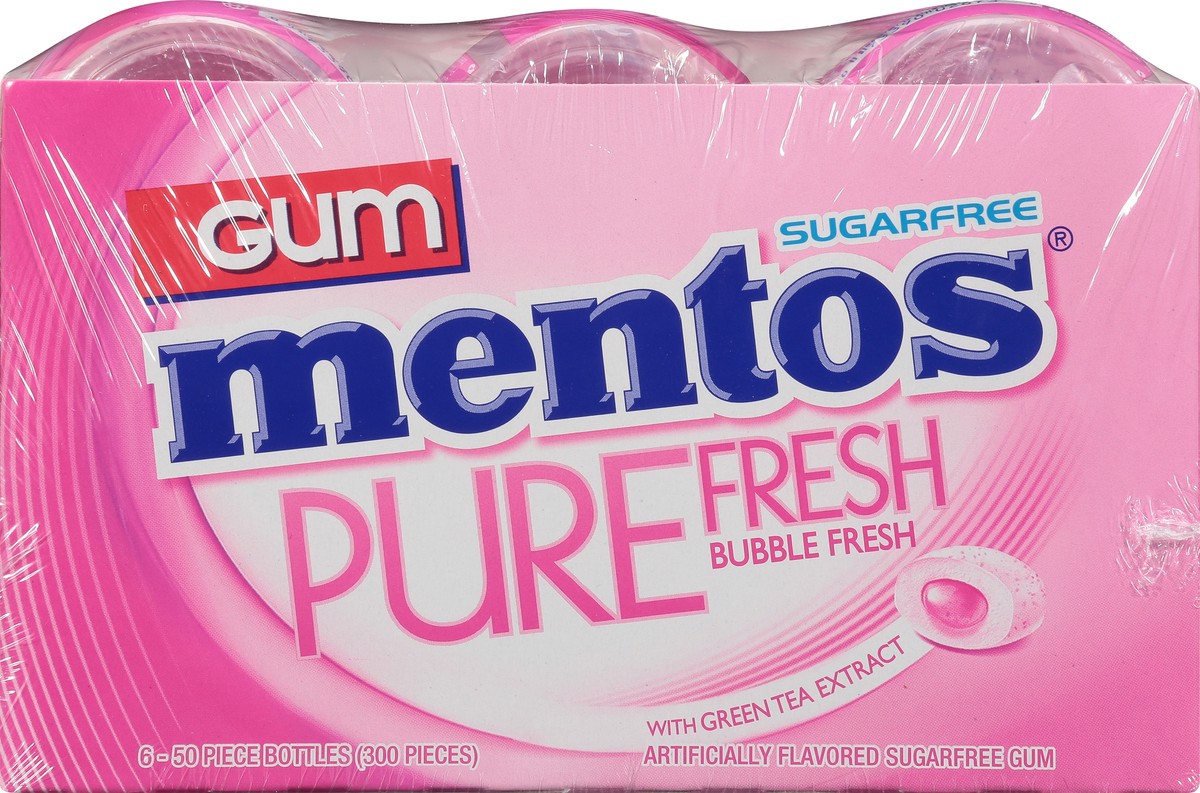 slide 9 of 9, Mentos Pure Fresh Sugarfree Bubble Fresh Gum 50 Pieces, 50 ct