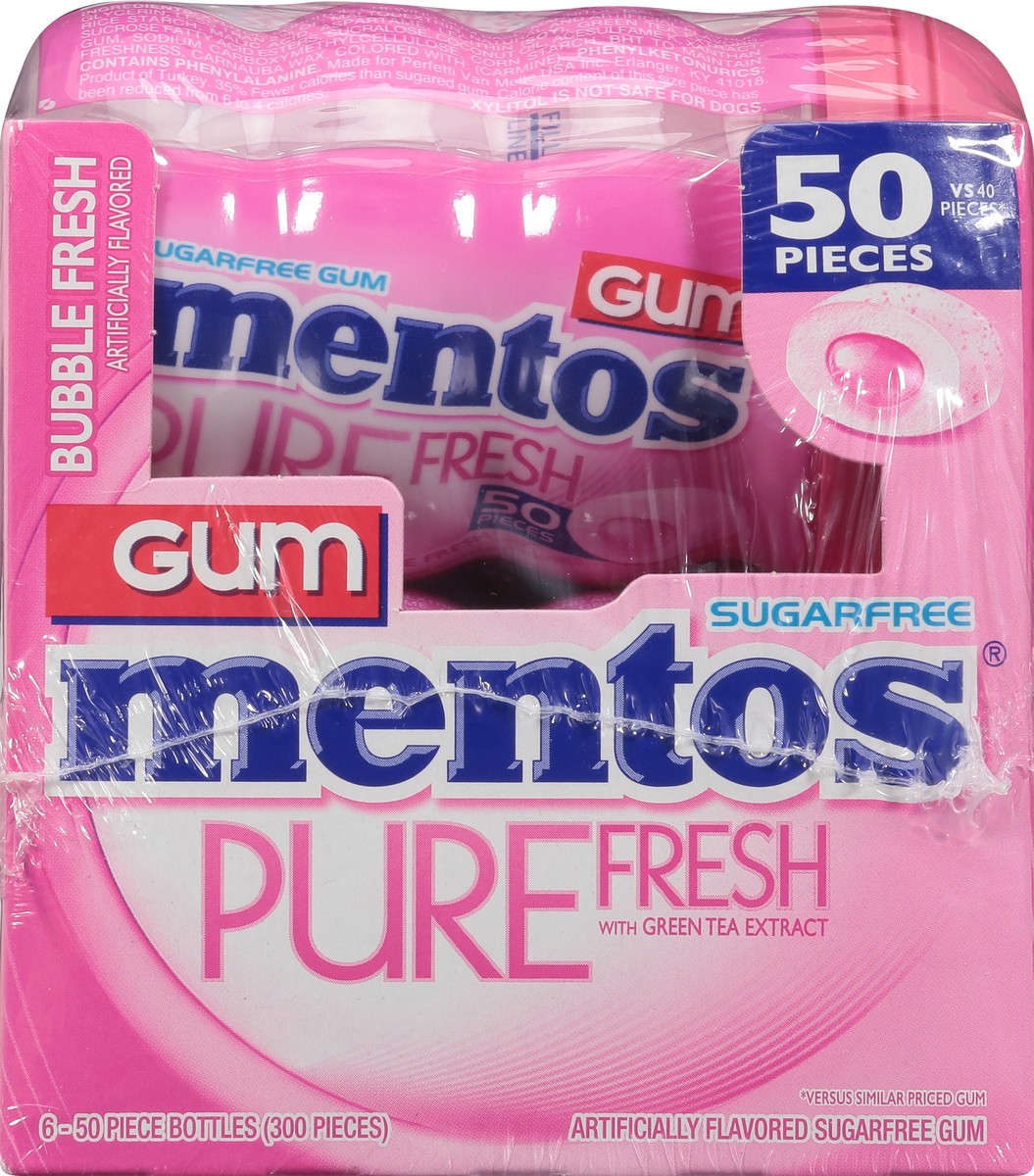 slide 6 of 9, Mentos Pure Fresh Sugarfree Bubble Fresh Gum 50 Pieces, 50 ct