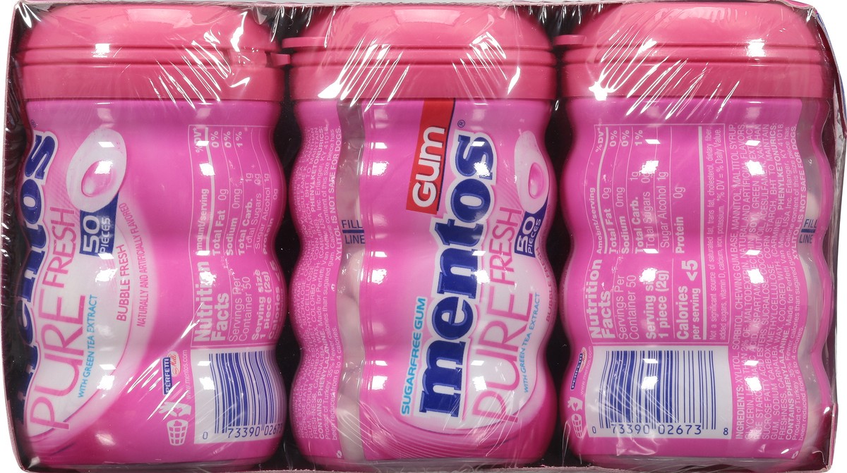 slide 4 of 9, Mentos Pure Fresh Sugarfree Bubble Fresh Gum 50 Pieces, 50 ct