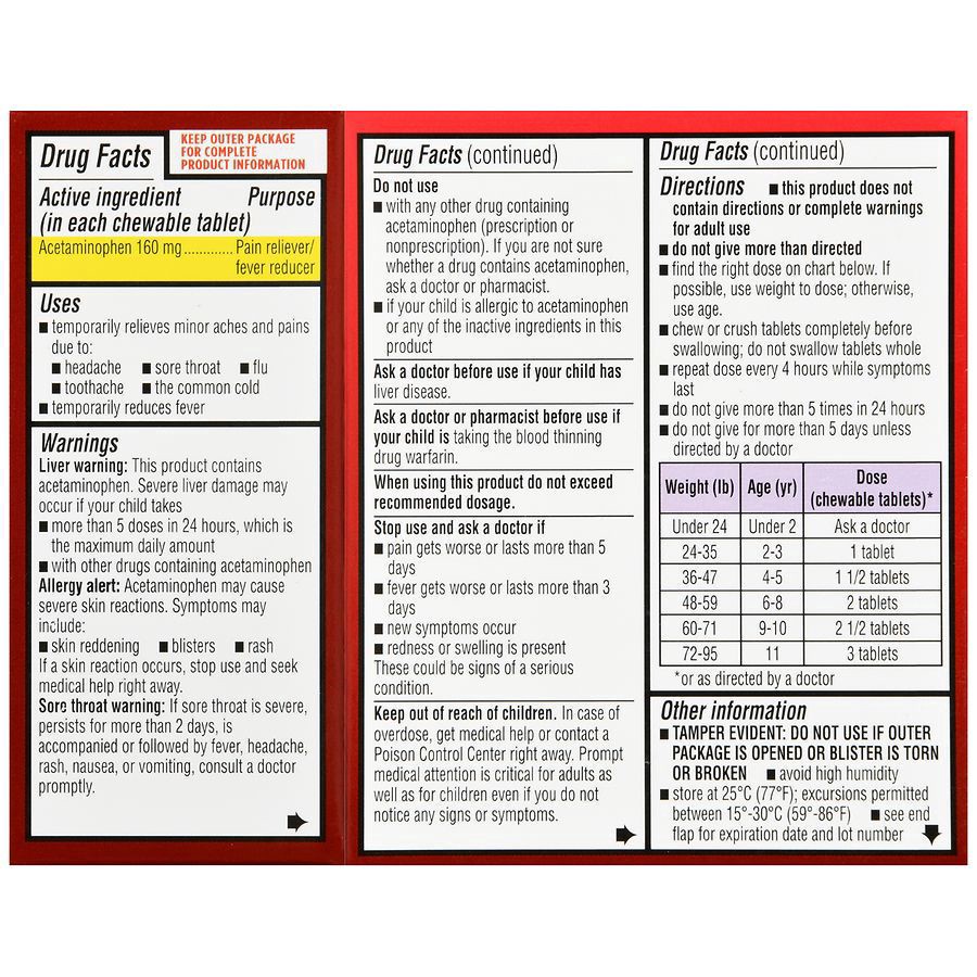 slide 4 of 5, Walgreens Children's Pain & Fever Chewable Tablets Grape, 24 ct
