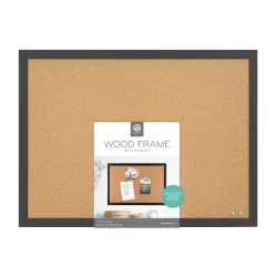 U Brands Wood Frame Cork Bulletin Board