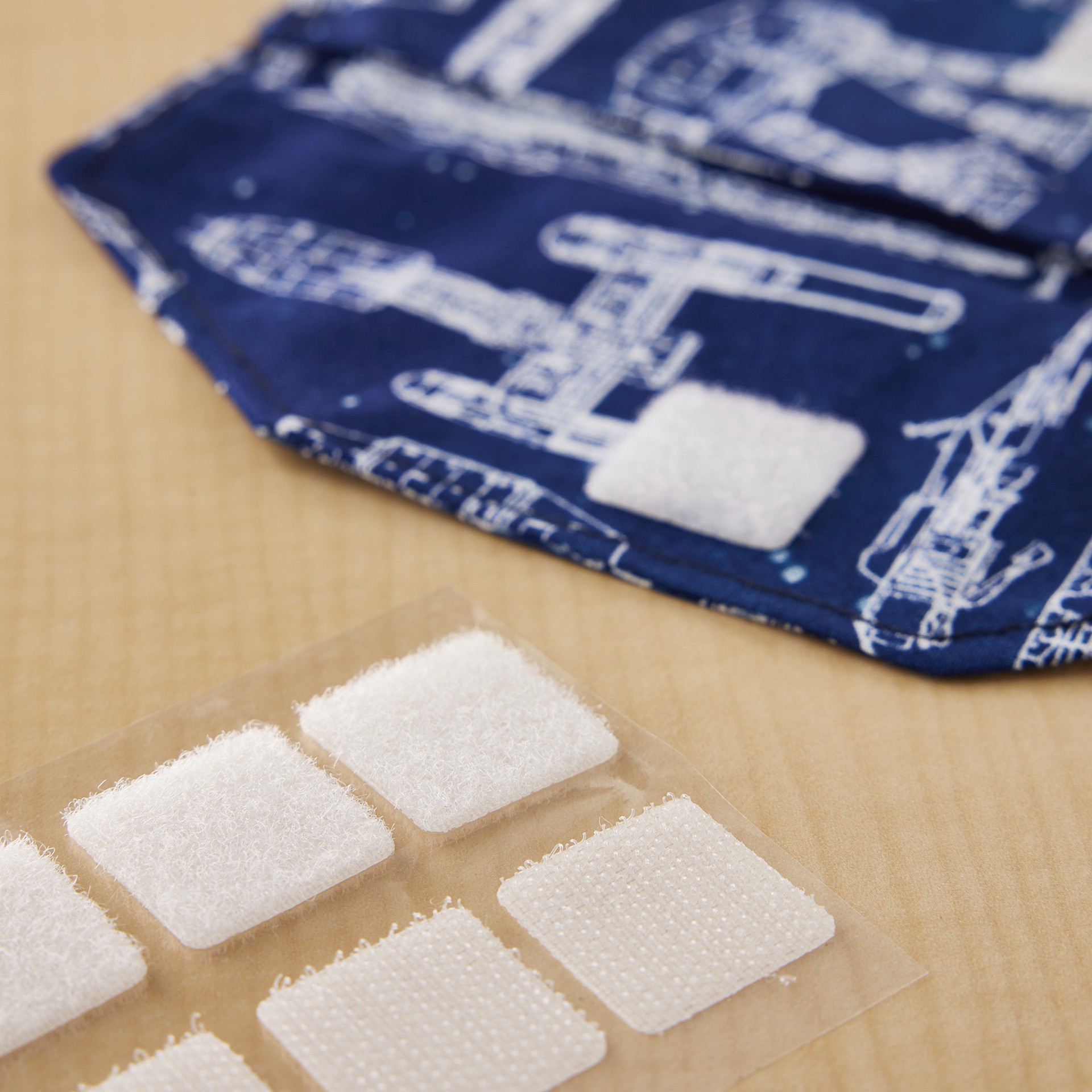 slide 3 of 3, White Hook & Loop Squares By Loops & Threads, 0.8 in