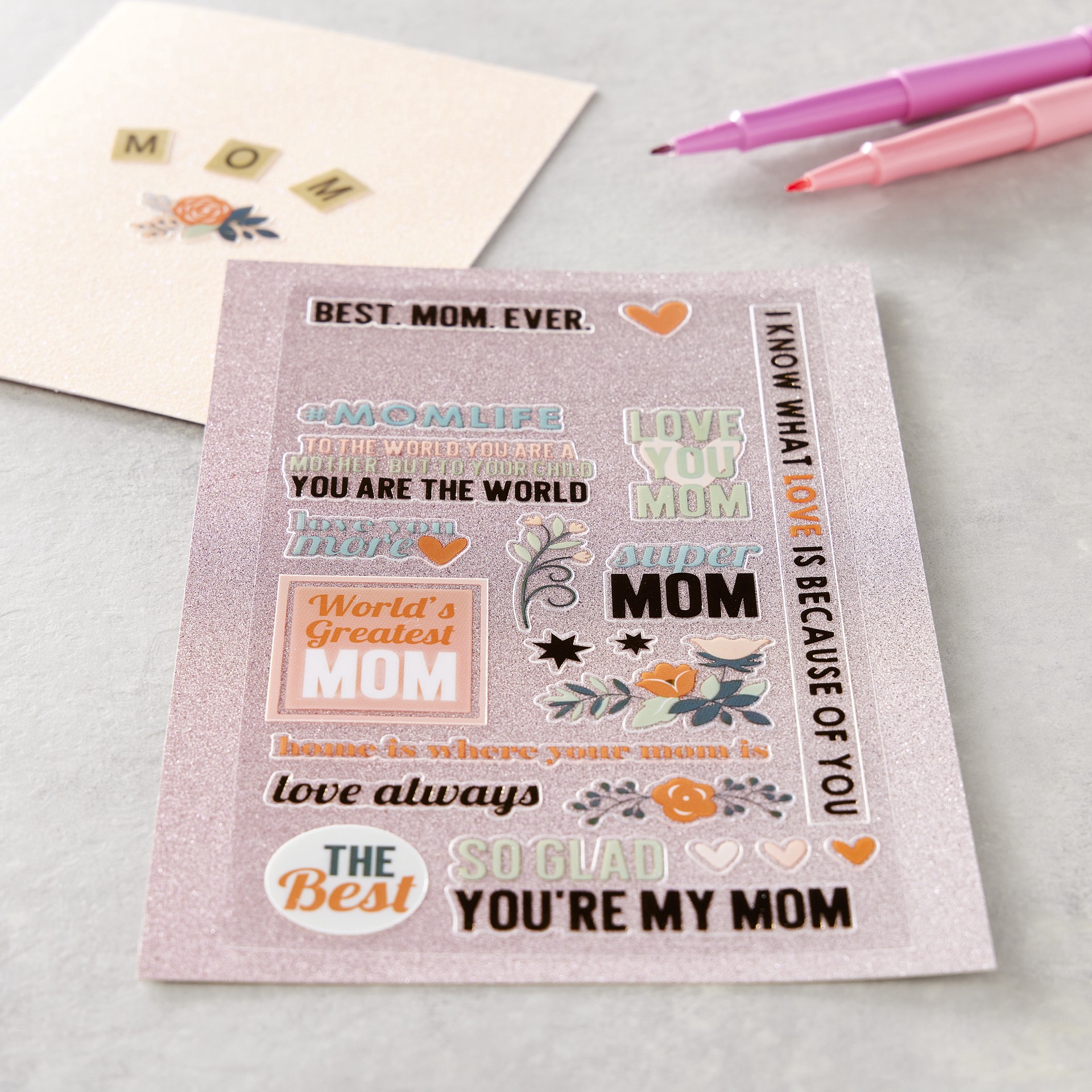 slide 3 of 4, Mom Stickers By Recollections, 3.875 in x 6.875 in