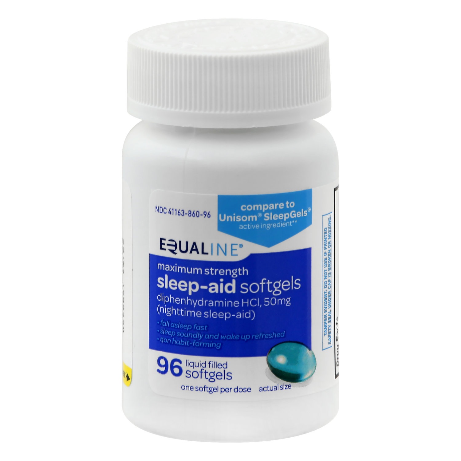 slide 1 of 1, Equaline Nighttime Sleep-Aid Softgels, 1 ct