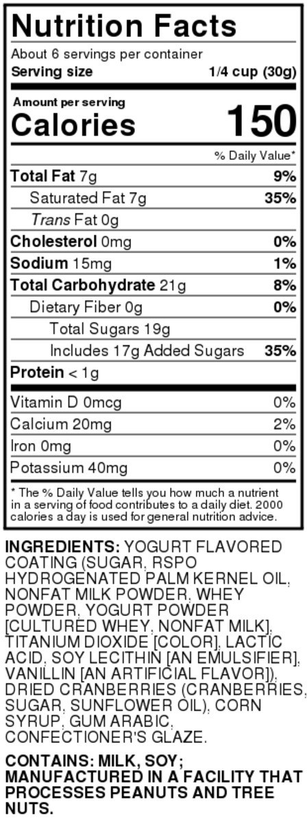 slide 3 of 8, Hy-vee Yogurt Flavored Covered Cranberries, 6 oz