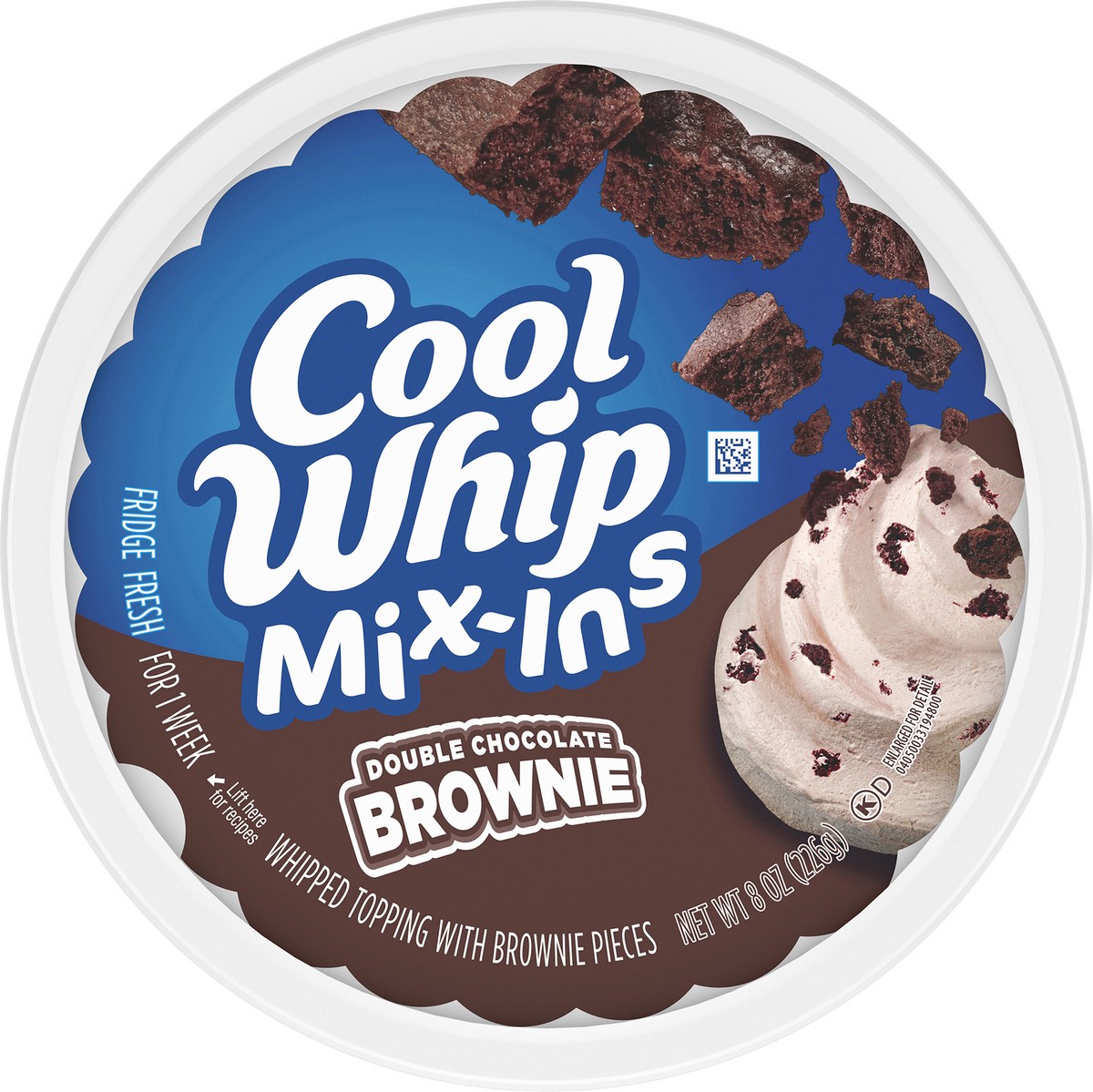 slide 5 of 10, Cool Whip Mix-Ins Double Chocolate Brownie Whipped Topping, 8 oz (frozen), 8 oz