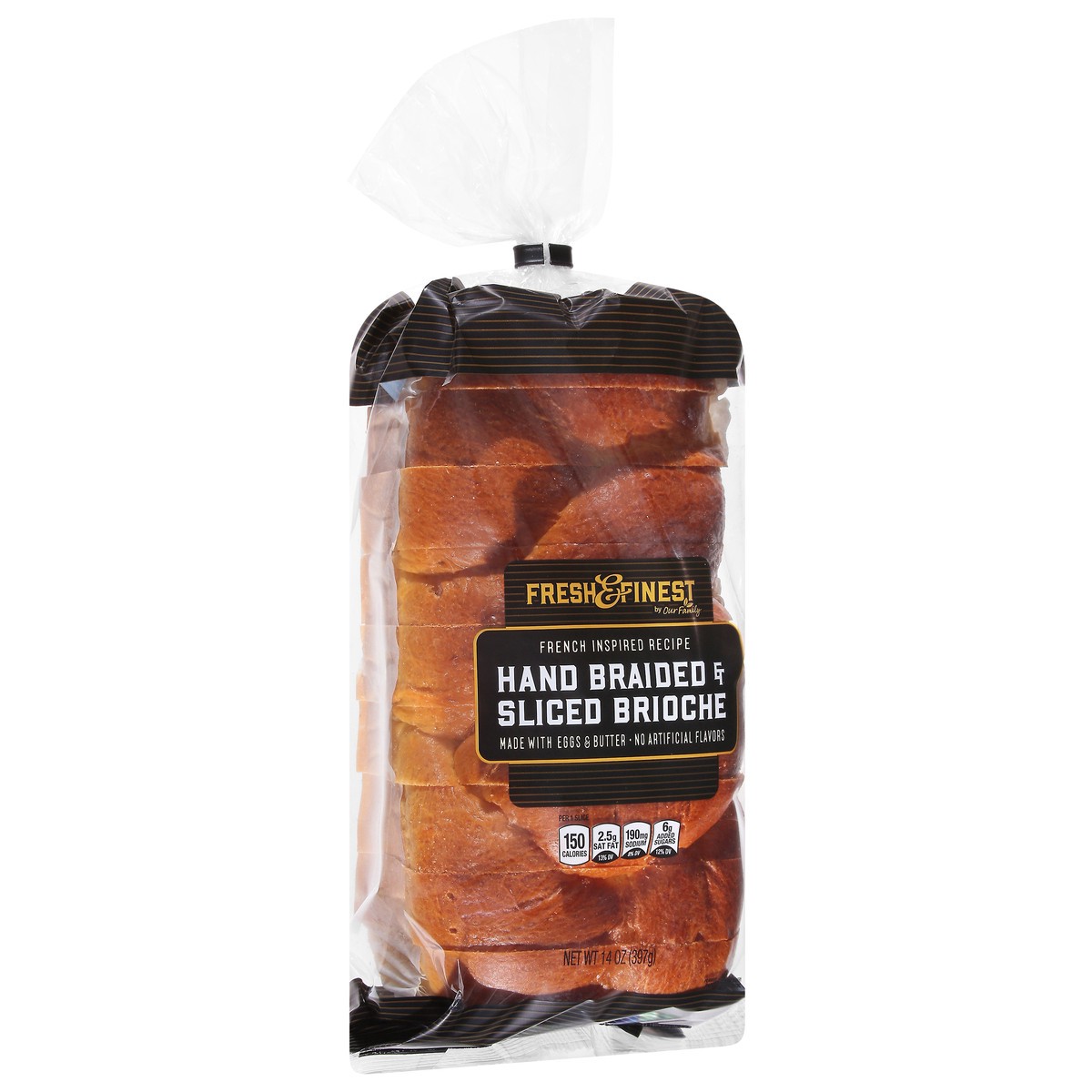 slide 2 of 4, Fresh & Finest Braided Sliced Brioche Bread, 14 oz