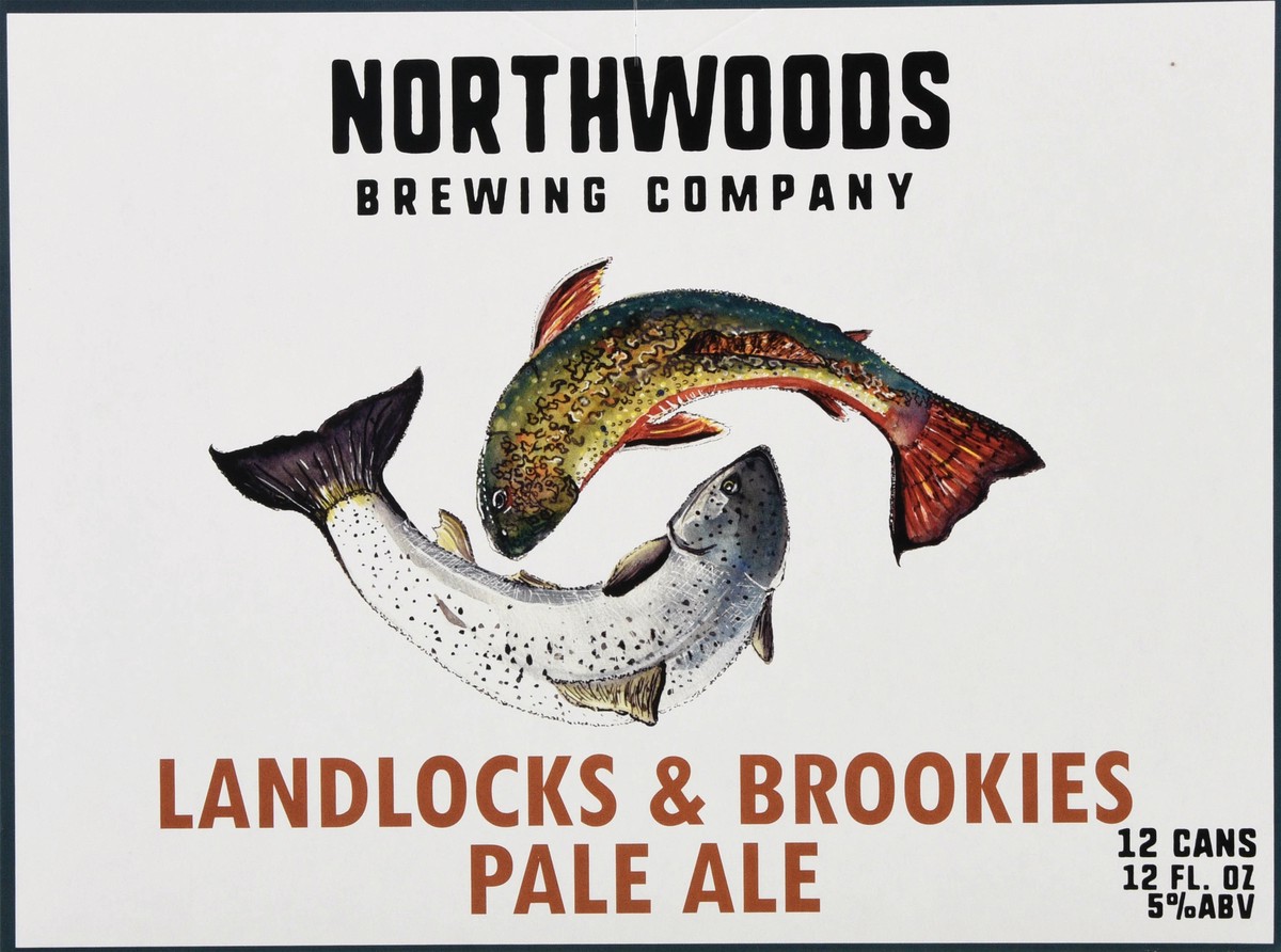 slide 12 of 12, Northwoods Brewing Company Landlocks & Brookies Pale Ale Beer 12 - 12 fl oz Cans, 12 ct