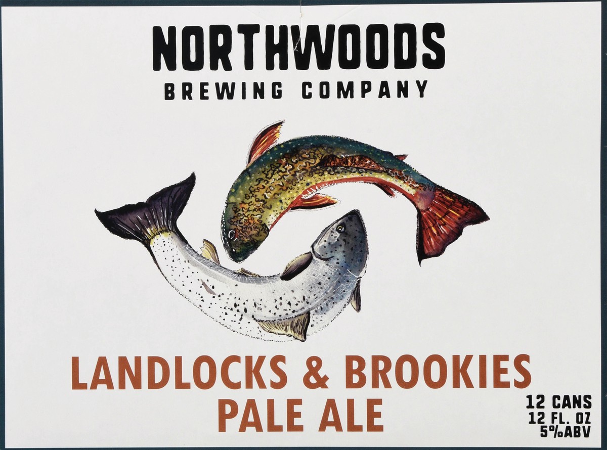 slide 8 of 12, Northwoods Brewing Company Landlocks & Brookies Pale Ale Beer 12 - 12 fl oz Cans, 12 ct