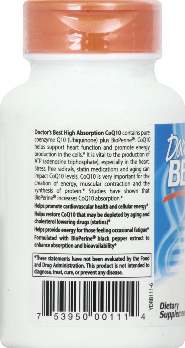 slide 8 of 12, Doctor's Best High Absorption Coq10 With Bioperine Dietary Supplement, 60 ct