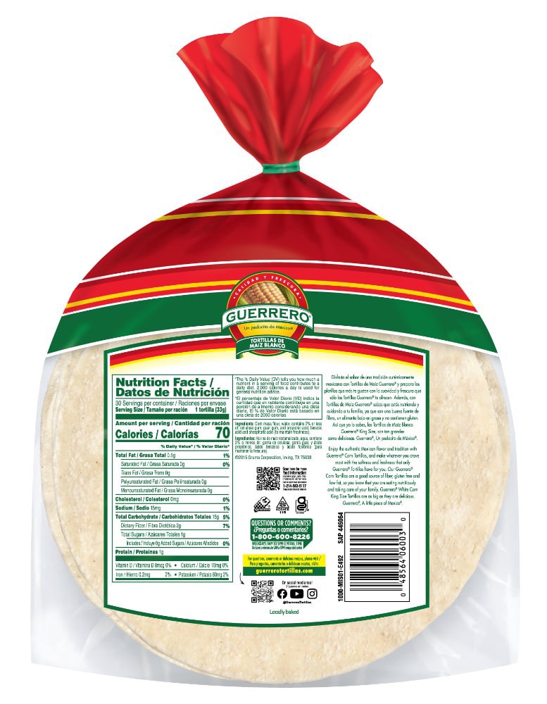 slide 2 of 2, Guerrero King Size Corn Tortillas, 30 ct