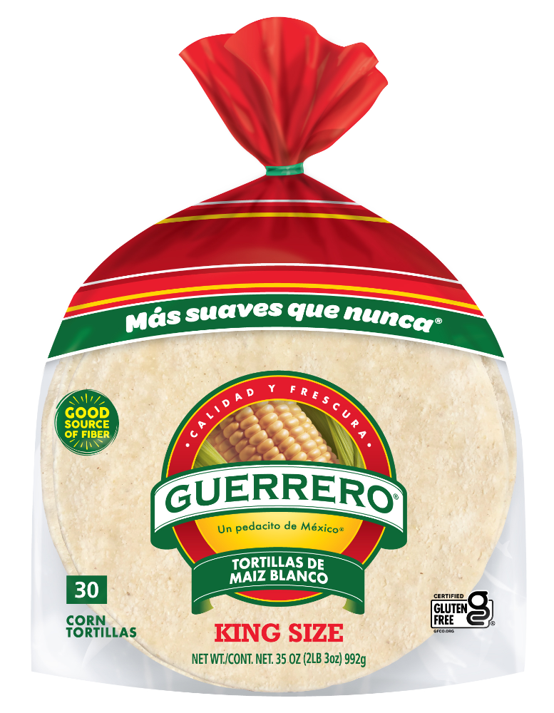 slide 1 of 2, Guerrero King Size Corn Tortillas, 30 ct