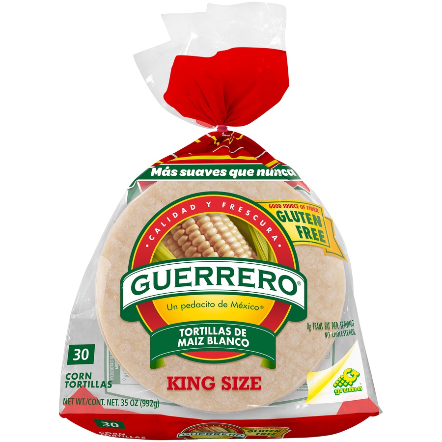 slide 1 of 1, Guerrero King Size Corn Tortillas, 30 ct