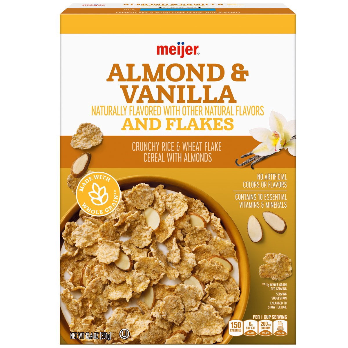 slide 1 of 29, Meijer Vanilla Almond Cereal, 12.4 OZ   