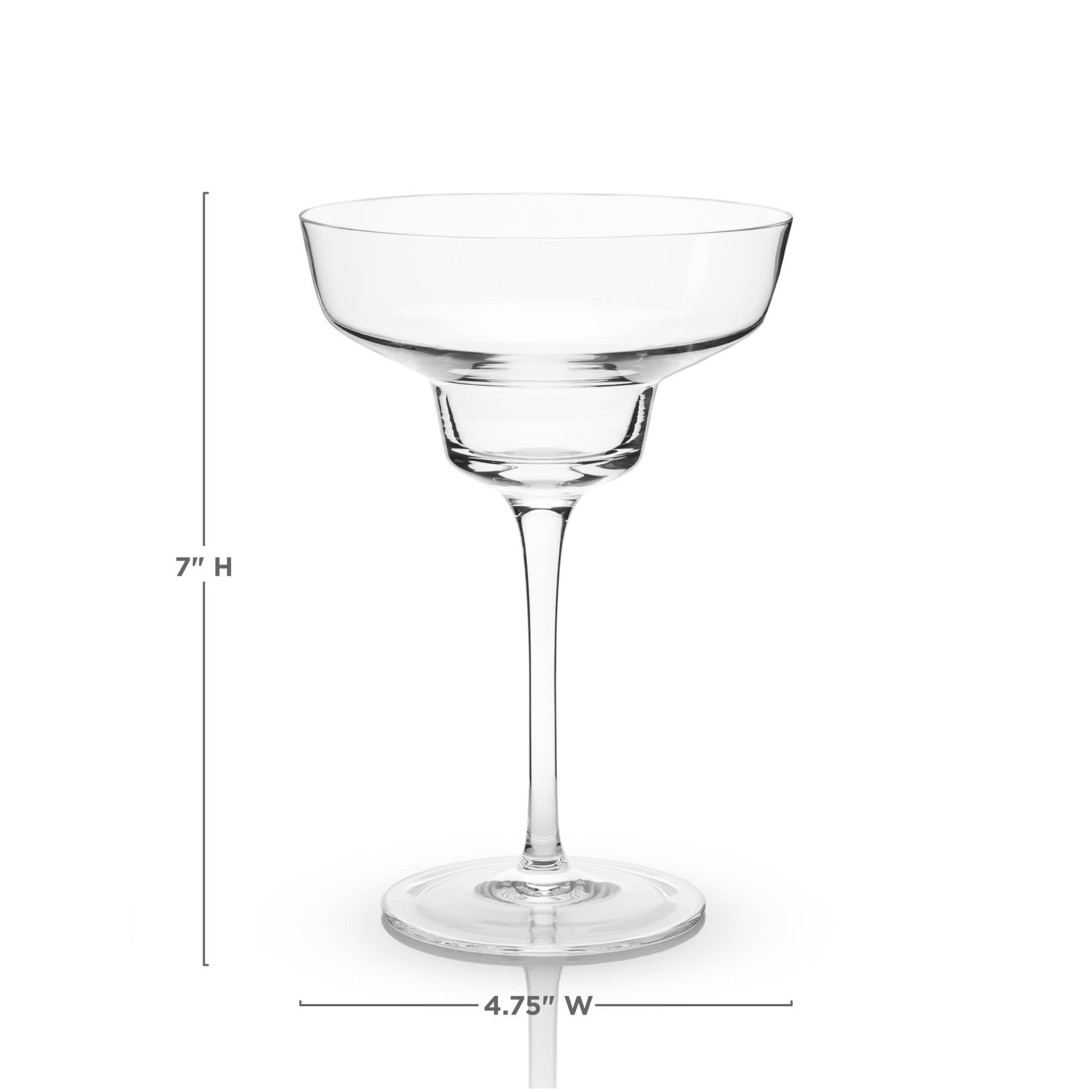 slide 4 of 5, Viski Raye Angled Crystal Margarita Glasses Set of 2, Lead-Free Premium Crystal Clear Glass, Margarita Cocktail Glasses, Stemmed Cocktail Glass Gift Set, 12 oz, 1 ct