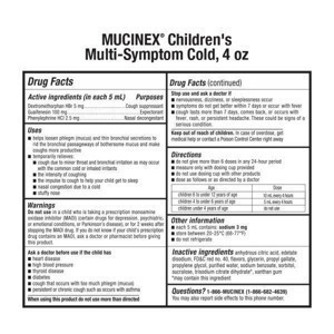 slide 29 of 33, Mucinex Children's Multi-Symptom Cold Liquid, Very Berry, 4 Ounce, 4 oz