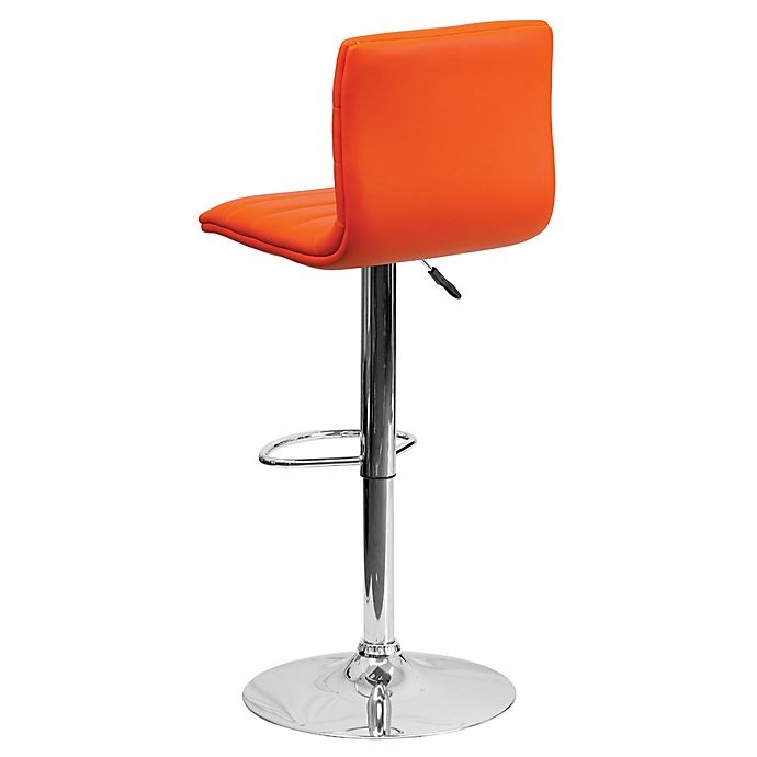 slide 3 of 11, Flash Furniture Contemporary Height Adjustable Vinyl Bar Stool - Orange, 1 ct