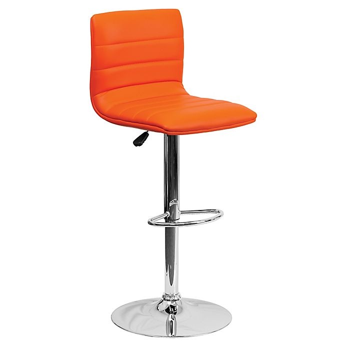 slide 1 of 11, Flash Furniture Contemporary Height Adjustable Vinyl Bar Stool - Orange, 1 ct