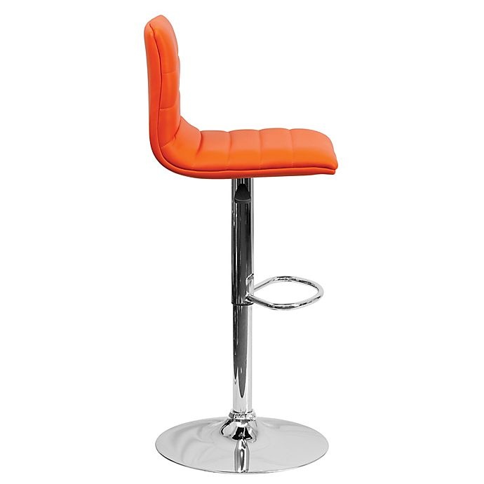 slide 4 of 11, Flash Furniture Contemporary Height Adjustable Vinyl Bar Stool - Orange, 1 ct