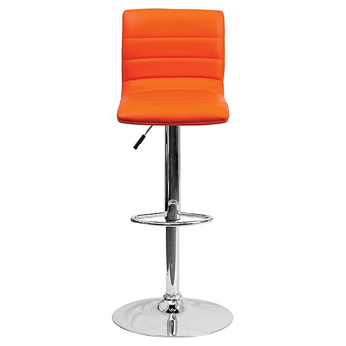 slide 5 of 11, Flash Furniture Contemporary Height Adjustable Vinyl Bar Stool - Orange, 1 ct