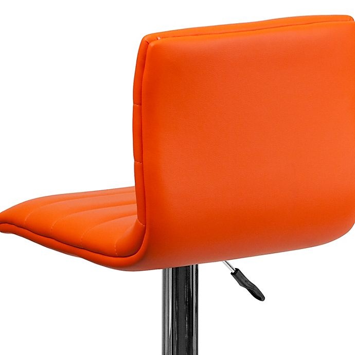 slide 7 of 11, Flash Furniture Contemporary Height Adjustable Vinyl Bar Stool - Orange, 1 ct