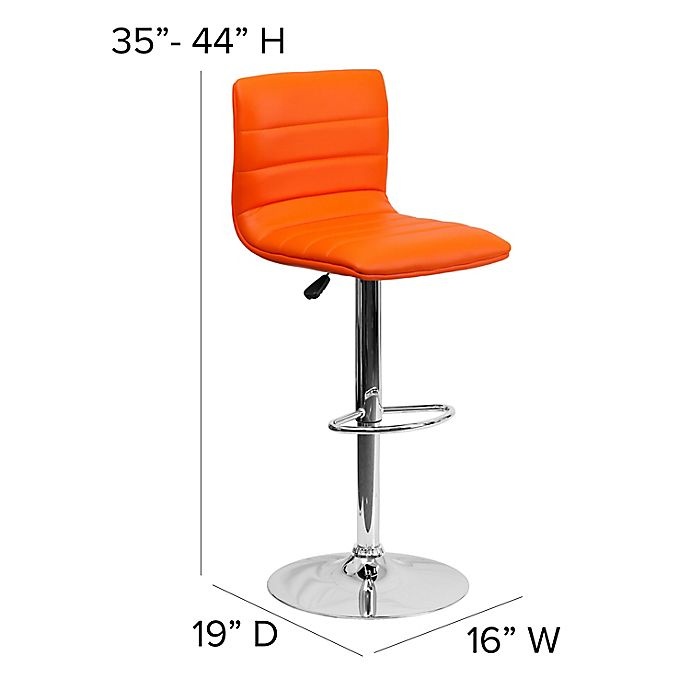 slide 8 of 11, Flash Furniture Contemporary Height Adjustable Vinyl Bar Stool - Orange, 1 ct