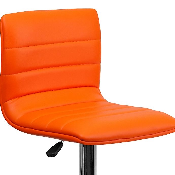 slide 9 of 11, Flash Furniture Contemporary Height Adjustable Vinyl Bar Stool - Orange, 1 ct