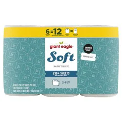 Giant Eagle Bath Tissue, Soft, 2-Ply, 6 Double Rolls
