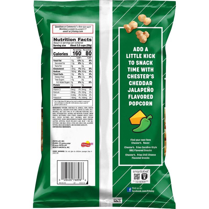 slide 2 of 4, Chester's Popcorn Cheddar Jalapeno Flavored 4 1/4 Oz, 4.25 oz