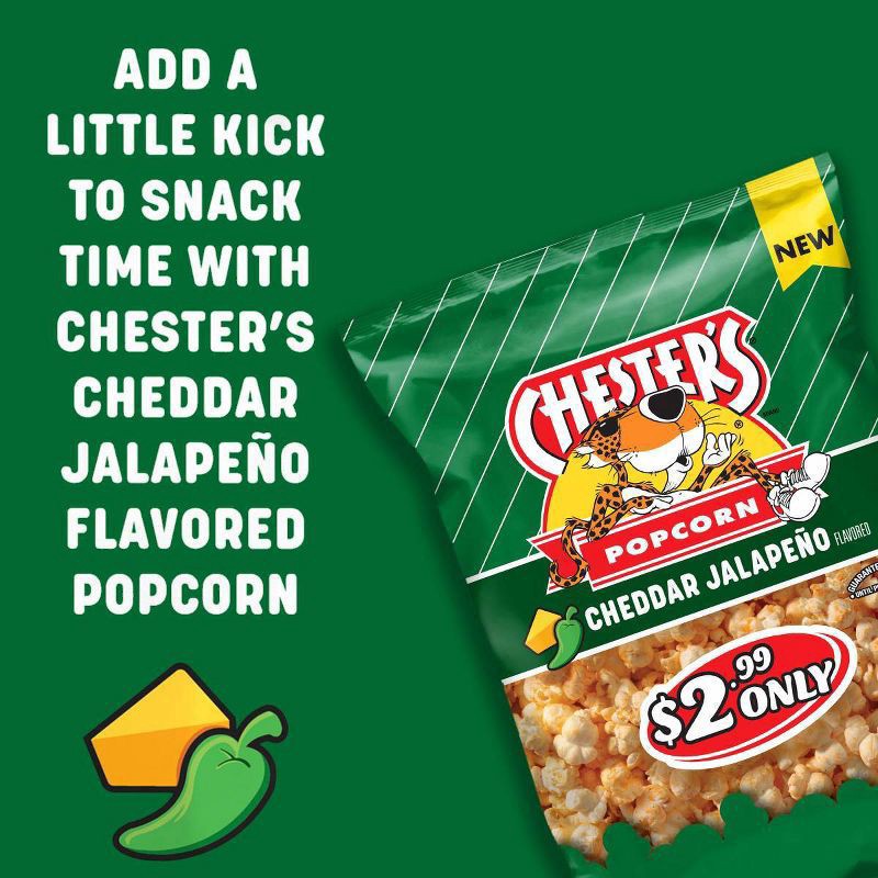 slide 4 of 4, Chester's Popcorn Cheddar Jalapeno Flavored 4 1/4 Oz, 4.25 oz