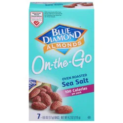 Blue Diamond On-the-Go Oven Roasted Sea Salt Almonds - 7 x 0.6 oz Bags