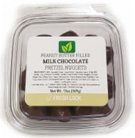 slide 1 of 1, Torn & Glasser Peanut Butter Filled Milk Chocolate Pretzel Nuggets, 13 oz