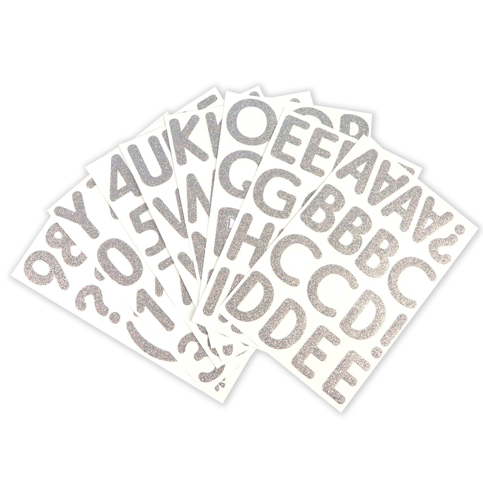 slide 5 of 5, 2.25" Silver Glitter Alphabet Stickers By Recollections, 2.25 in