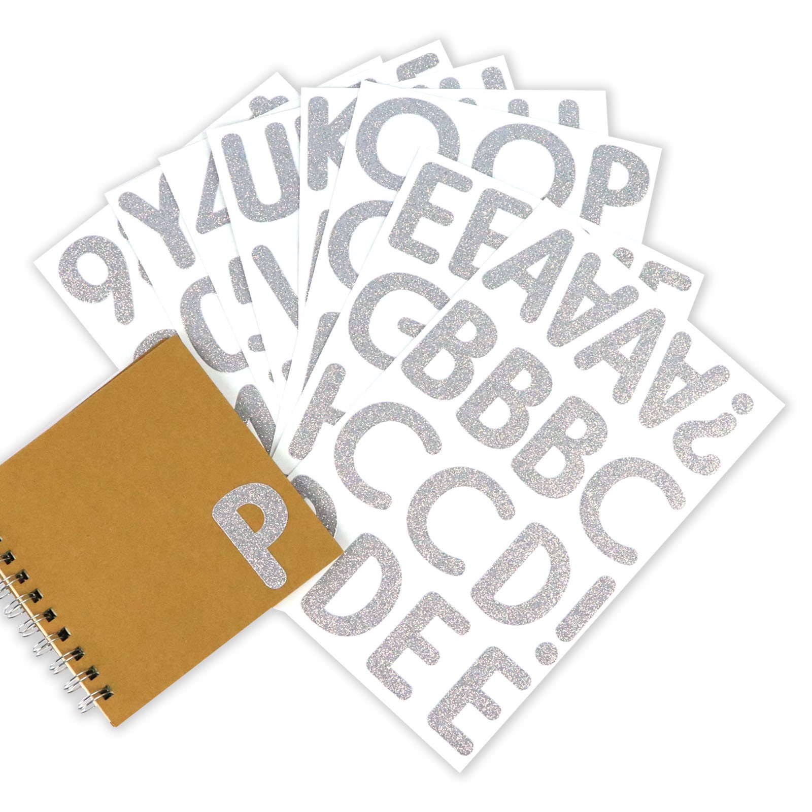 slide 3 of 5, 2.25" Silver Glitter Alphabet Stickers By Recollections, 2.25 in