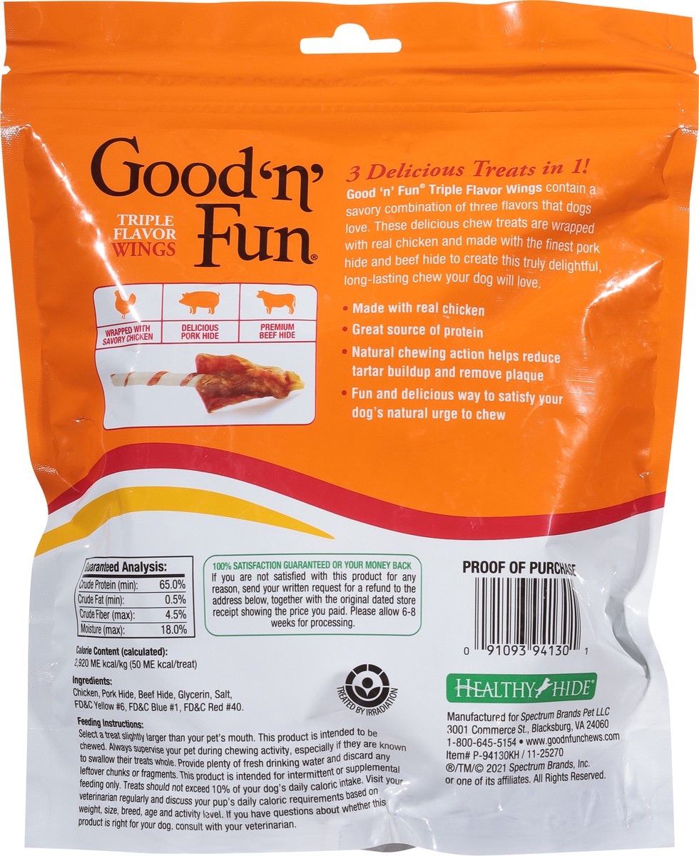 slide 3 of 9, Good 'n' Fun Triple Flavor Wings Snack for All Dogs 12.0 oz, 12 oz