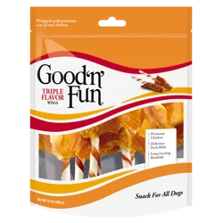Good 'n' Fun Triple Flavor Wings Snack for All Dogs 12.0 oz