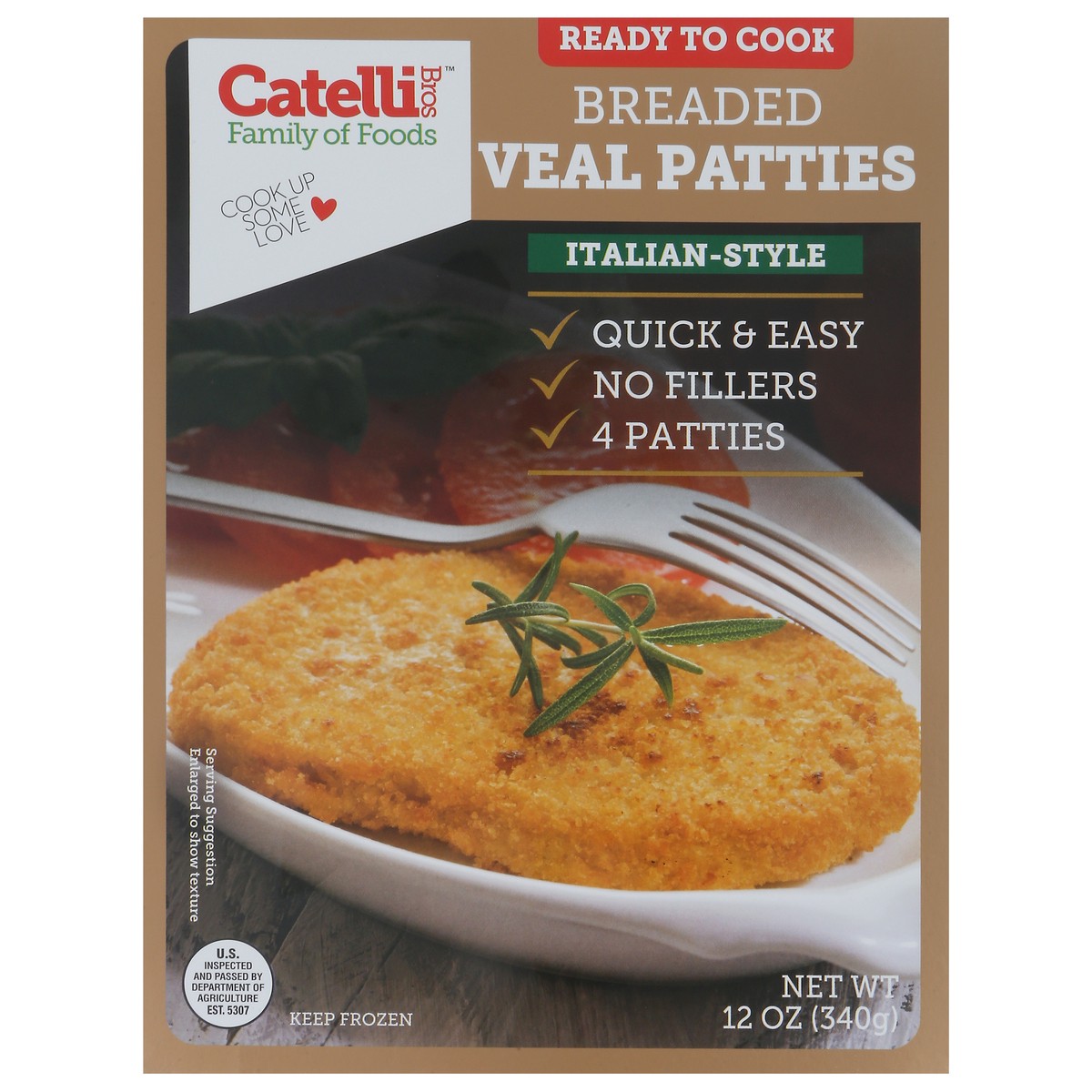 slide 7 of 7, Catelli Bros Family of Foods Italian-Style Breaded Veal Patties 12 oz, 12 oz