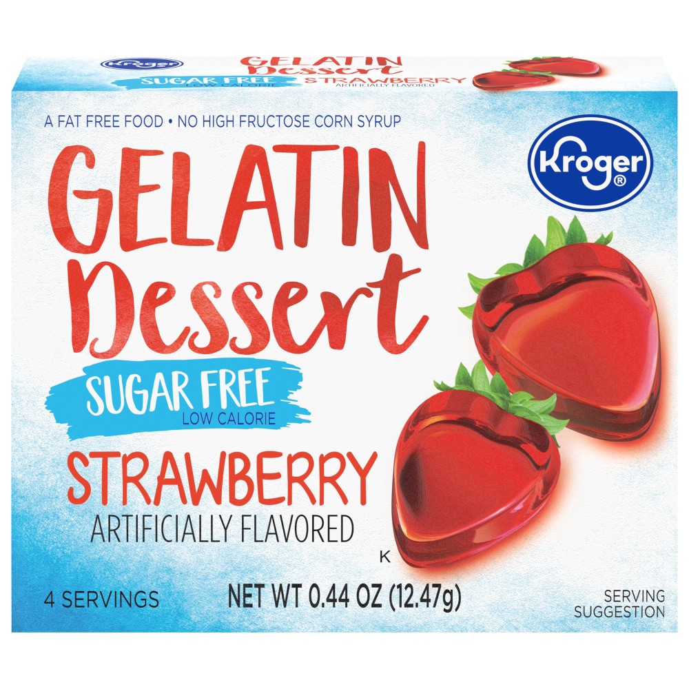 slide 1 of 5, Kroger Sugar Free Strawberry Gelatin Dessert Mix, 0.44 oz