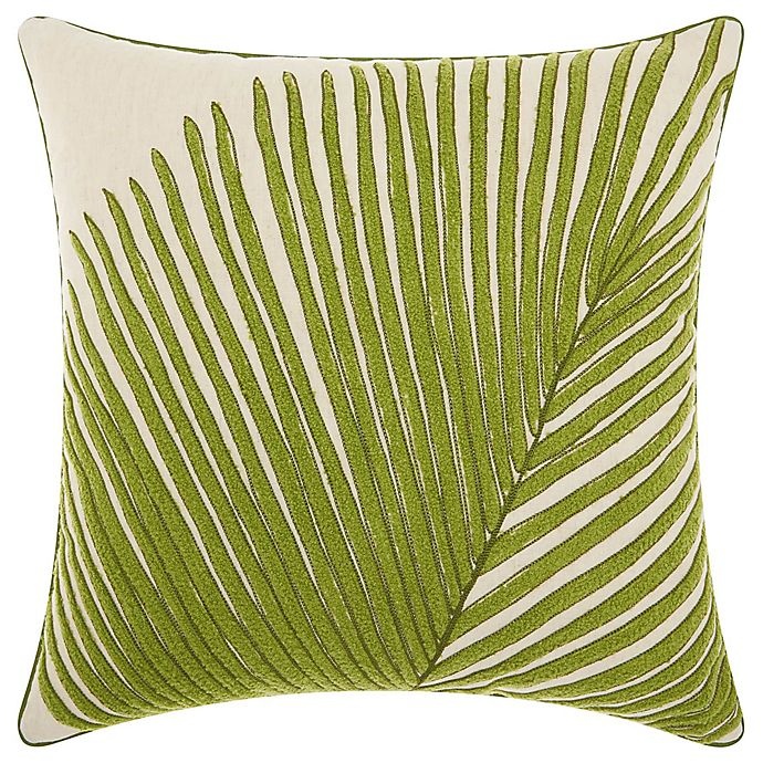 slide 1 of 1, Mina Victory by Nourison Palm Frond Square Throw Pillow - Green, 1 ct