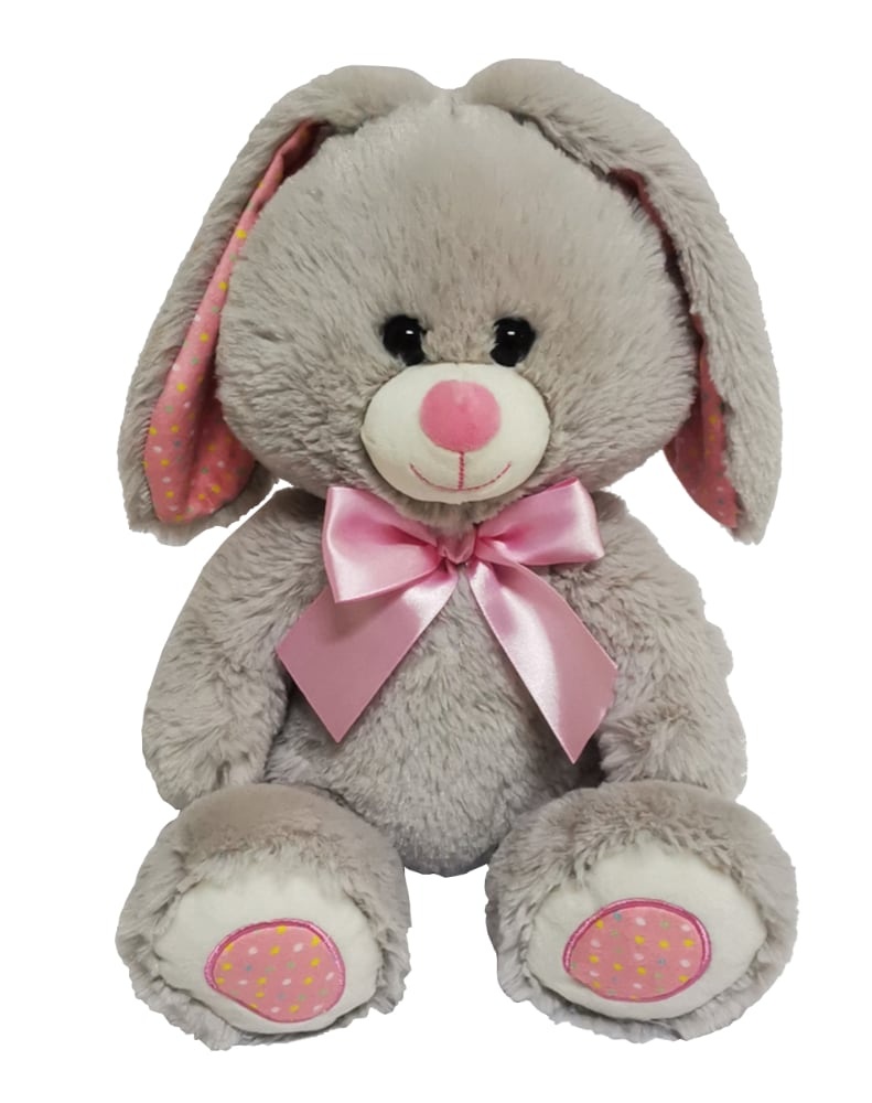 slide 1 of 1, Holiday Home Plush Bunny With Bow - Gray, 1 ct