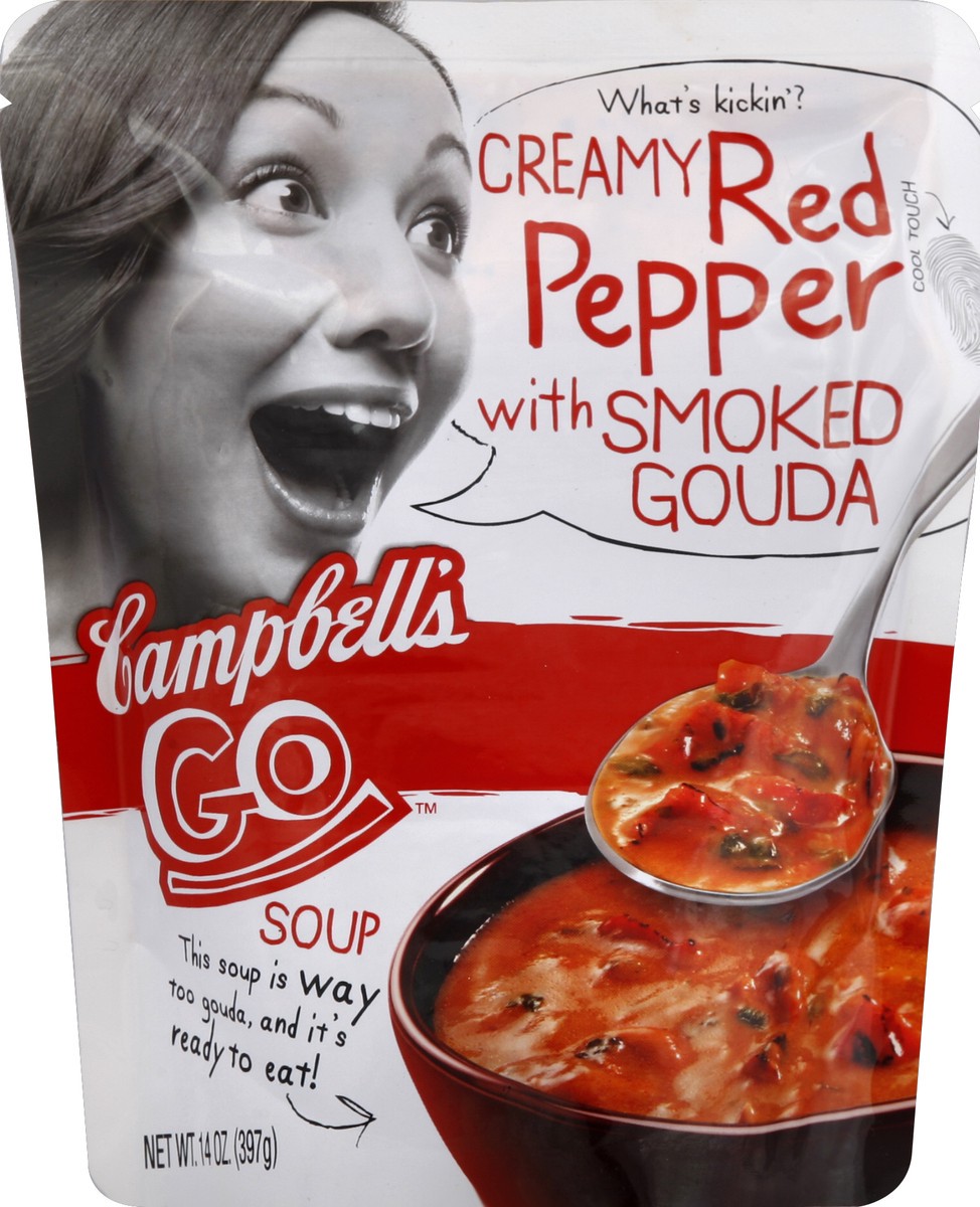 slide 2 of 2, Campbell's Go Creamy Red Pepper & Gouda Soup, 14 oz