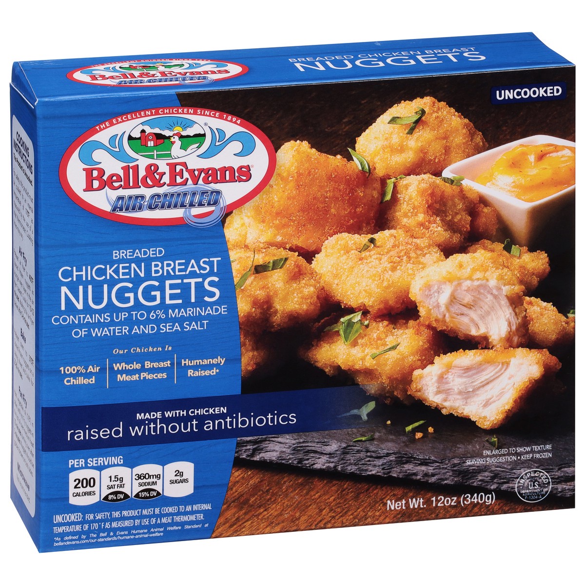 slide 8 of 9, Bell & Evans Breaded Chicken Breast Nuggets 12 oz, Uncooked, 12 oz