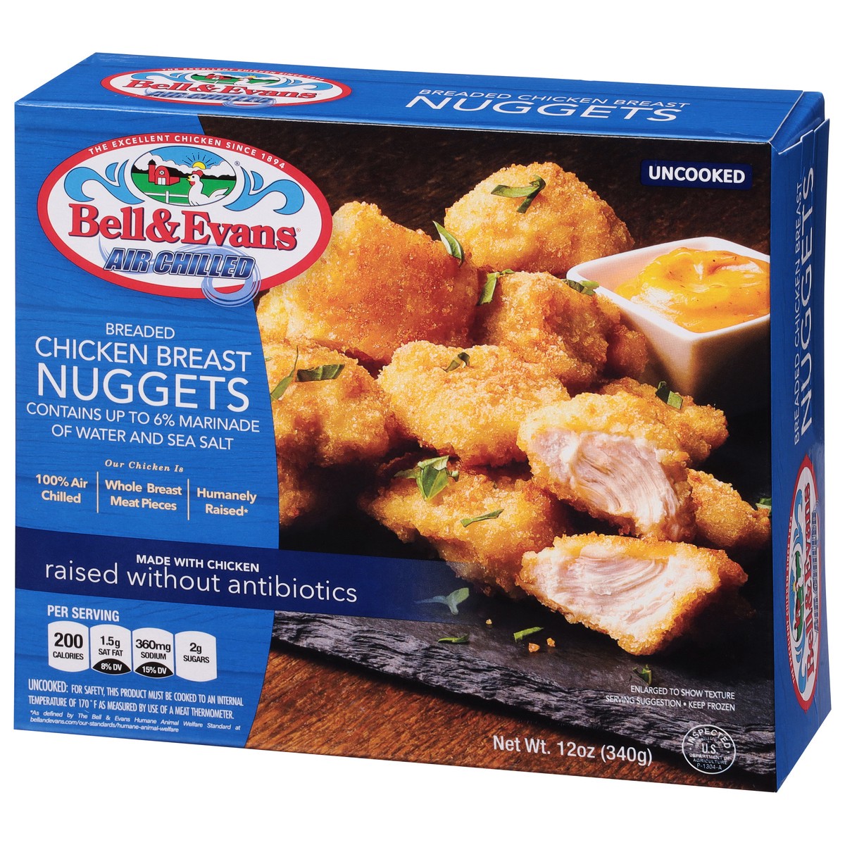 slide 9 of 9, Bell & Evans Breaded Chicken Breast Nuggets 12 oz, Uncooked, 12 oz