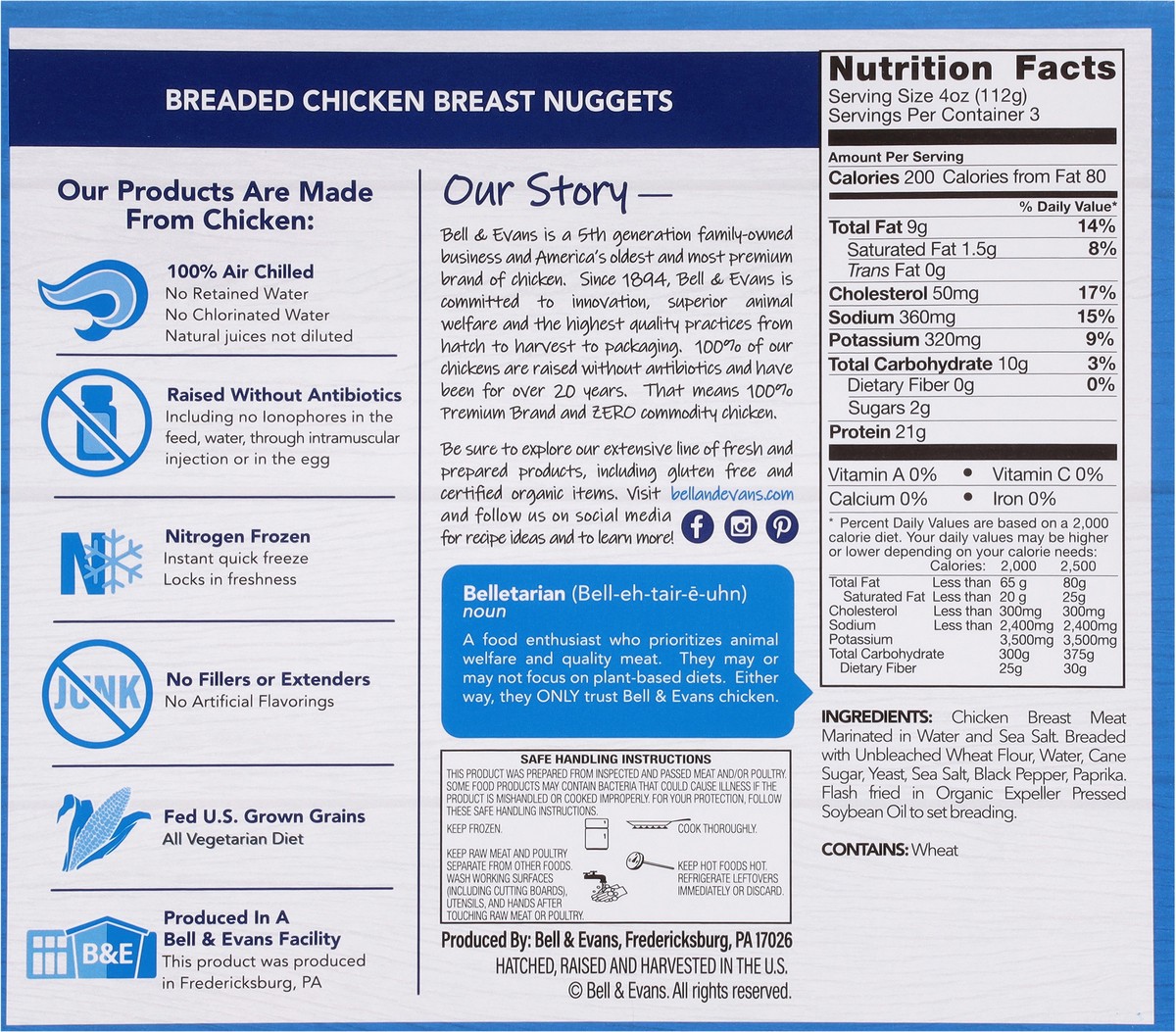 slide 2 of 14, Bell & Evans Chicken Breast Nuggets, 12 oz