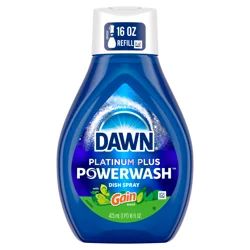 Dawn Powerwash Gain Original Dish Spray, Liquid Dish Soap Refill, 16 Fl Oz