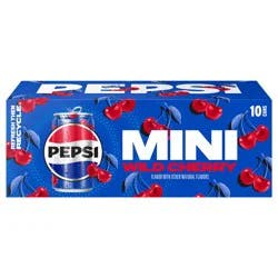 Pepsi Soda, Wild Cherry, Mini - 10 ct