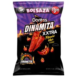 Doritos Dinamita Tortilla Chips XXtra Flamin Hot Flavored 9 1/4 Oz