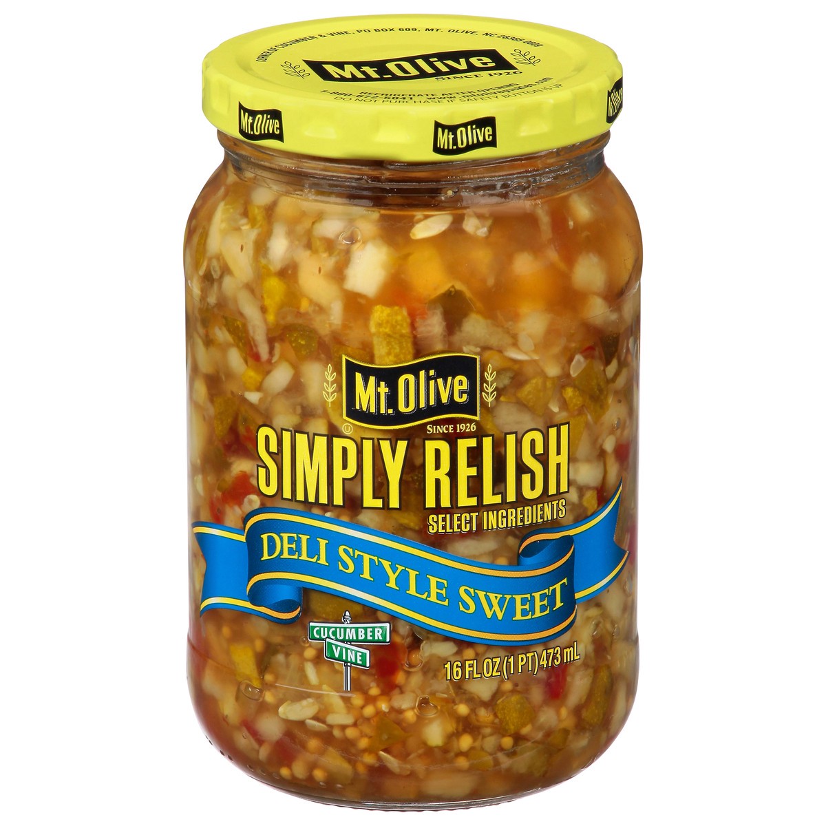 slide 1 of 12, Mt. Olive Deli Style Sweet Simply Relish 16 fl oz Jar, 16 fl oz