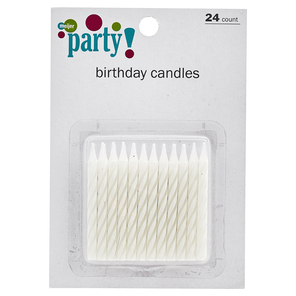 slide 1 of 2, Meijer Birthday Candles, White Spirals, 24 ct